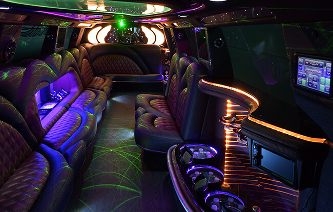 charlotte limo with colored lights